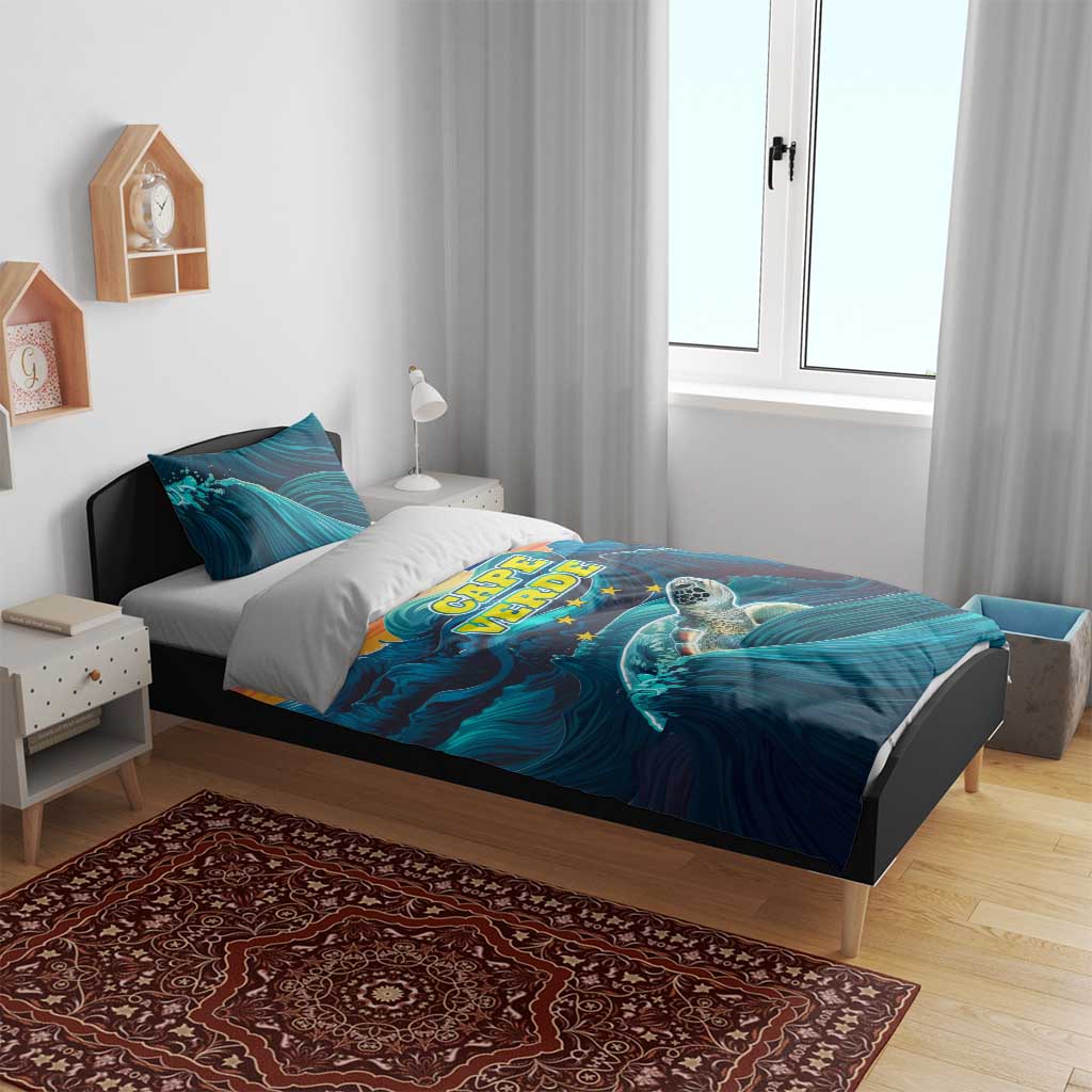 Cape Verde Bedding Set with Loggerhead Sea Turtle Ocean Sunset Spirit TS04