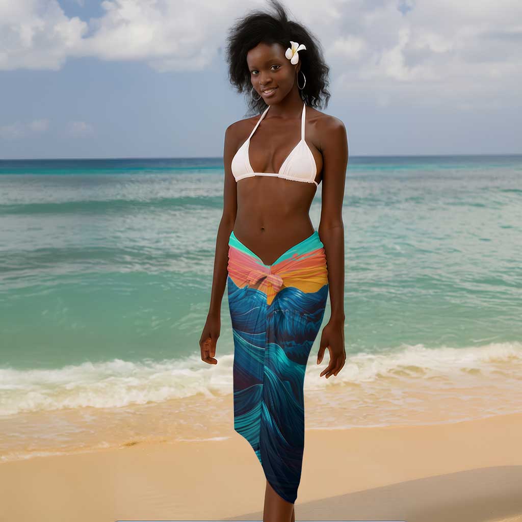 Cape Verde Sarong with Loggerhead Sea Turtle Ocean Sunset Spirit TS04
