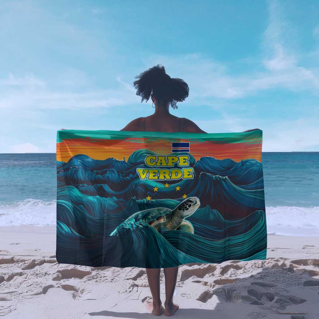 Cape Verde Sarong with Loggerhead Sea Turtle Ocean Sunset Spirit TS04