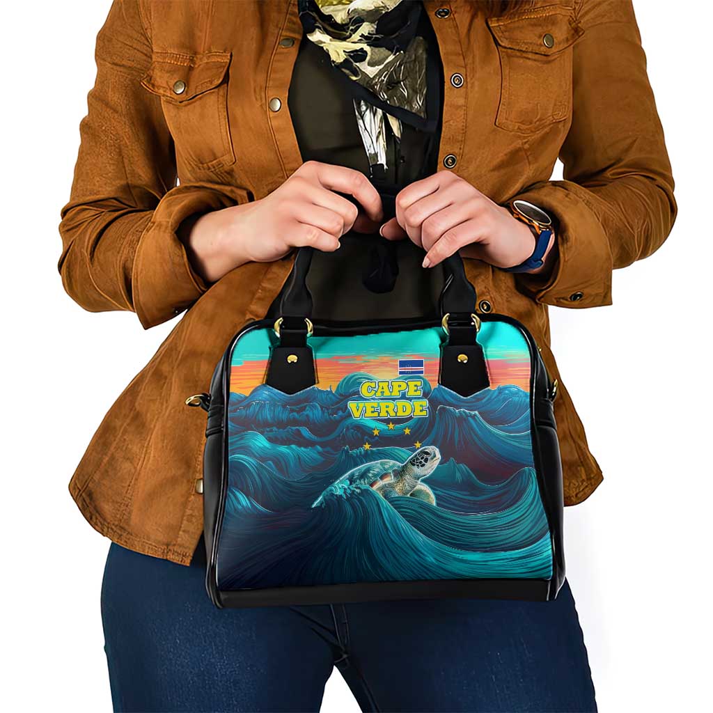 Cape Verde Shoulder Handbag with Loggerhead Sea Turtle Ocean Sunset Spirit TS04