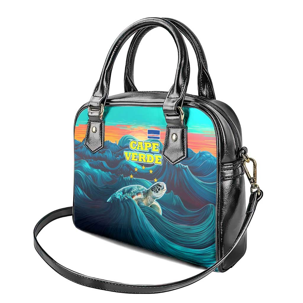Cape Verde Shoulder Handbag with Loggerhead Sea Turtle Ocean Sunset Spirit TS04