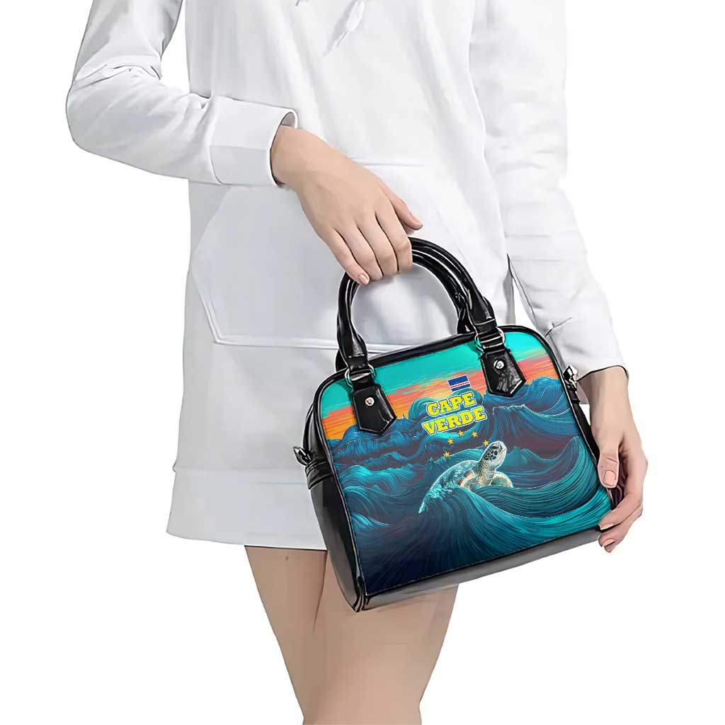 Cape Verde Shoulder Handbag with Loggerhead Sea Turtle Ocean Sunset Spirit TS04