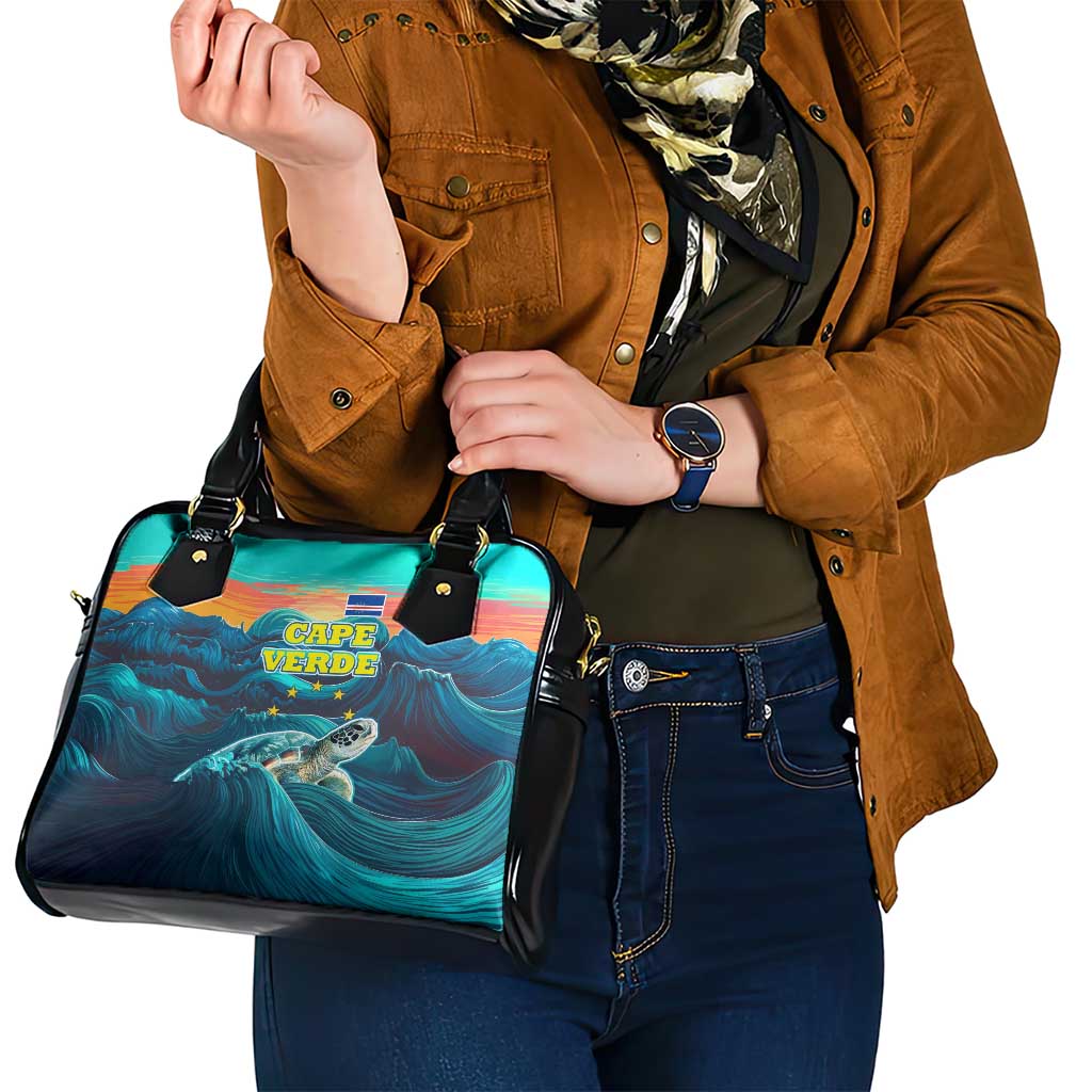 Cape Verde Shoulder Handbag with Loggerhead Sea Turtle Ocean Sunset Spirit TS04