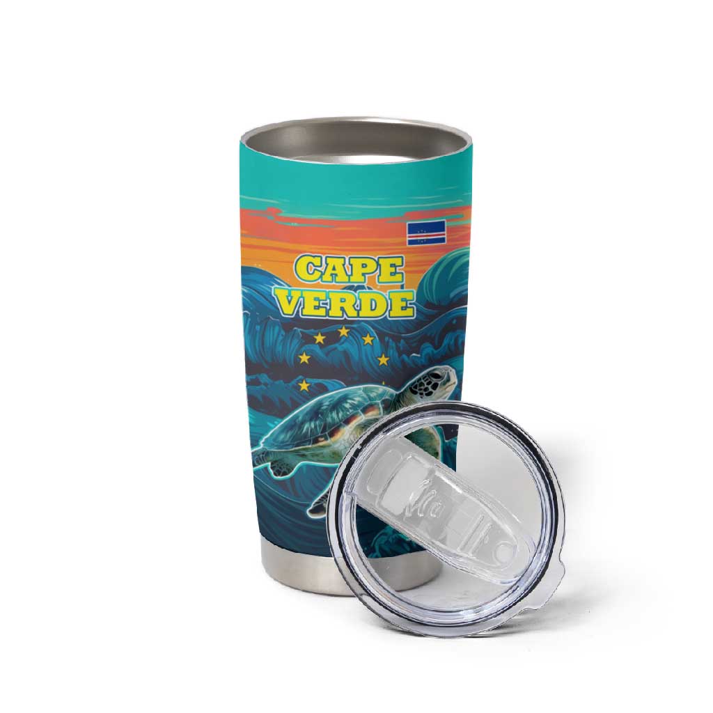 Cape Verde Tumbler Cup with Loggerhead Sea Turtle Ocean Sunset Spirit TS04