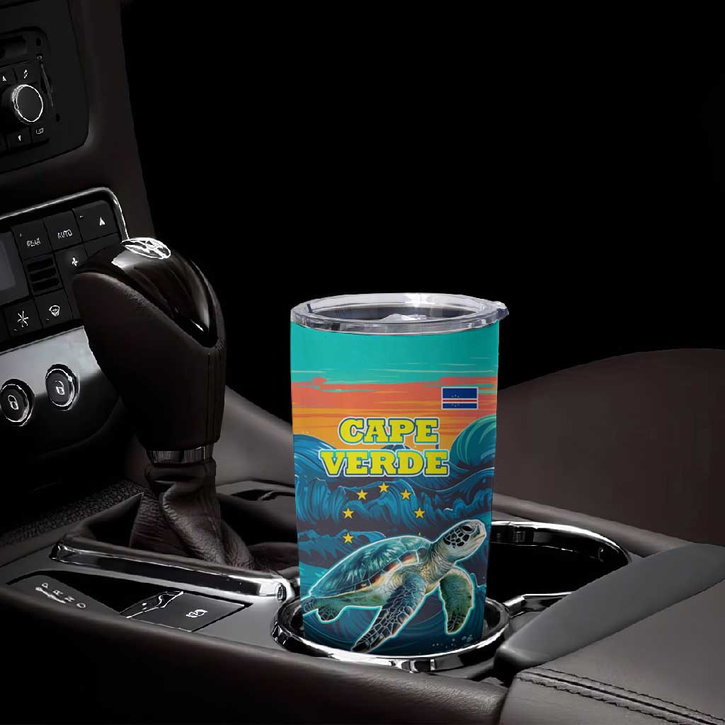 Cape Verde Tumbler Cup with Loggerhead Sea Turtle Ocean Sunset Spirit TS04