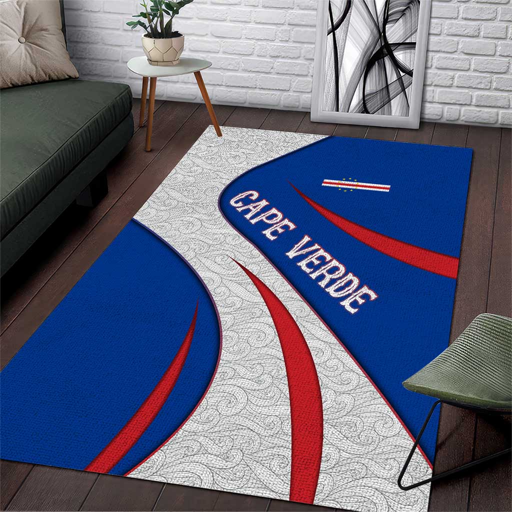 Cape Verde Area Rug with Blue Red Flag Nós Kretxeu Spirit TS04