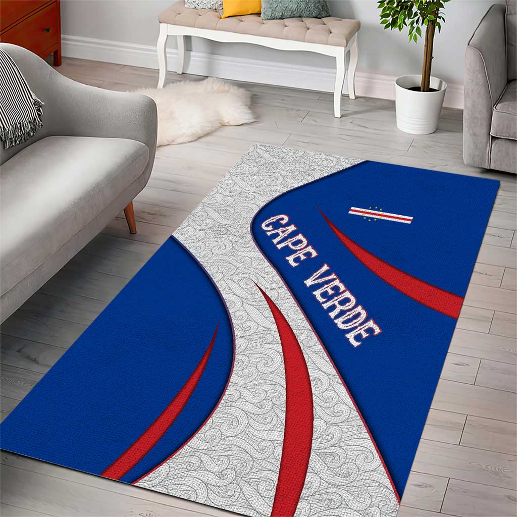Cape Verde Area Rug with Blue Red Flag Nós Kretxeu Spirit TS04