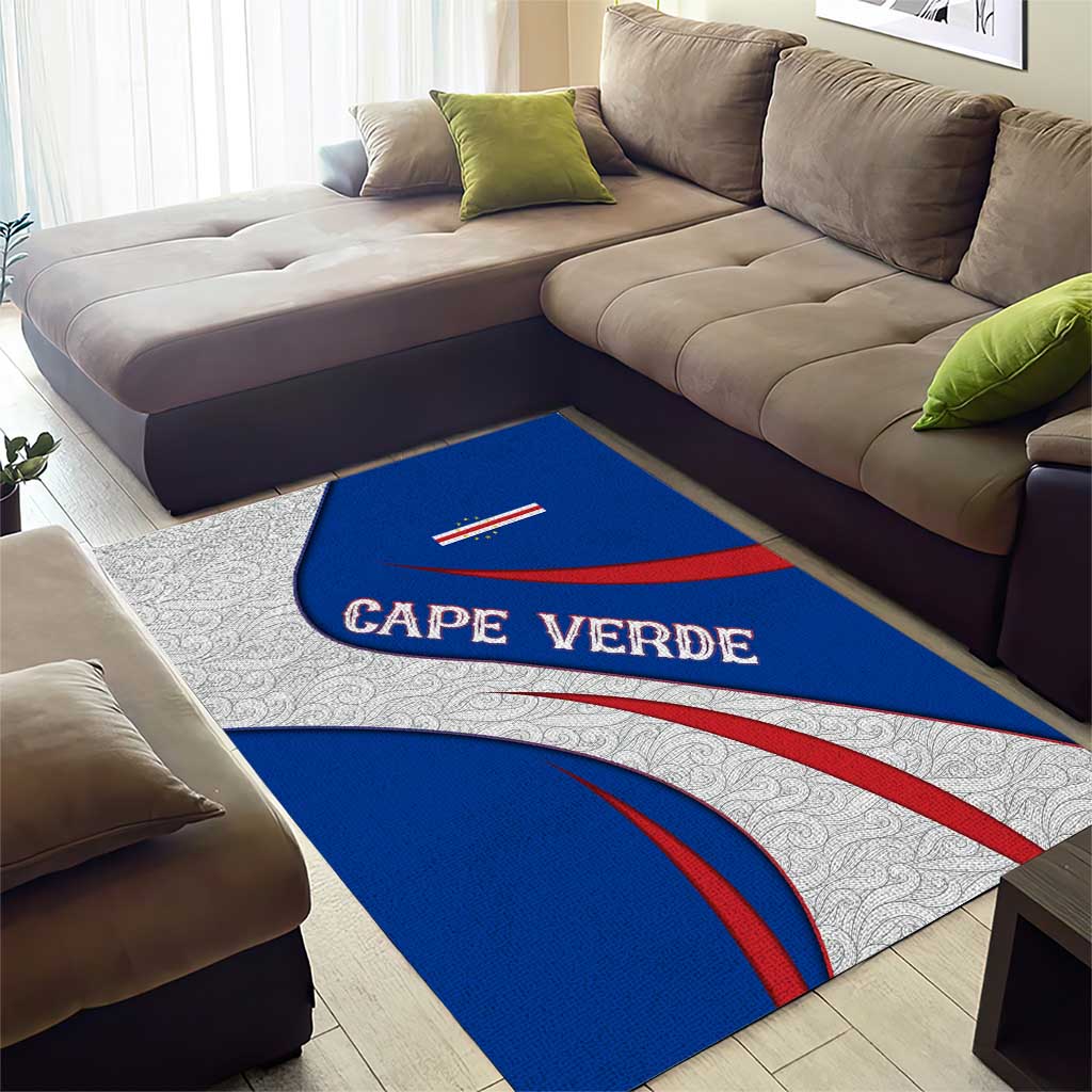 Cape Verde Area Rug with Blue Red Flag Nós Kretxeu Spirit TS04