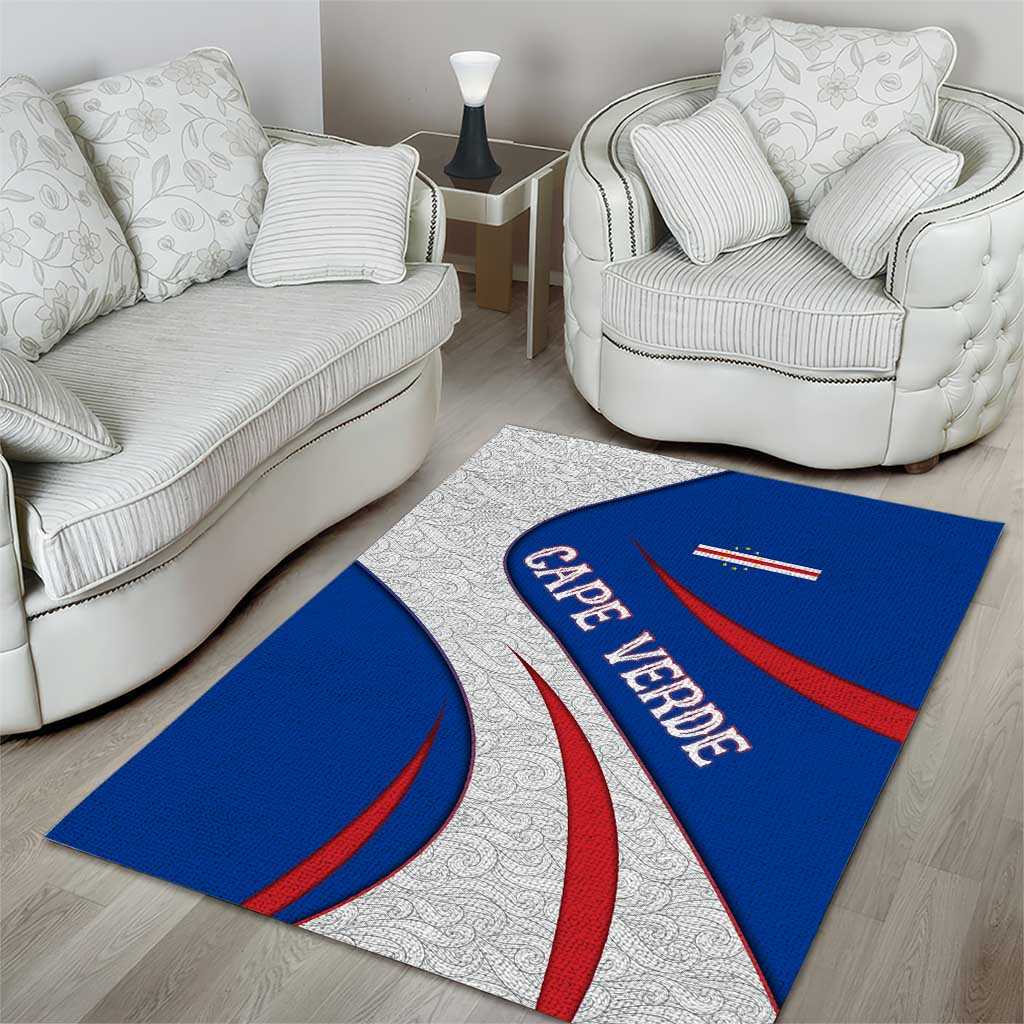 Cape Verde Area Rug with Blue Red Flag Nós Kretxeu Spirit TS04