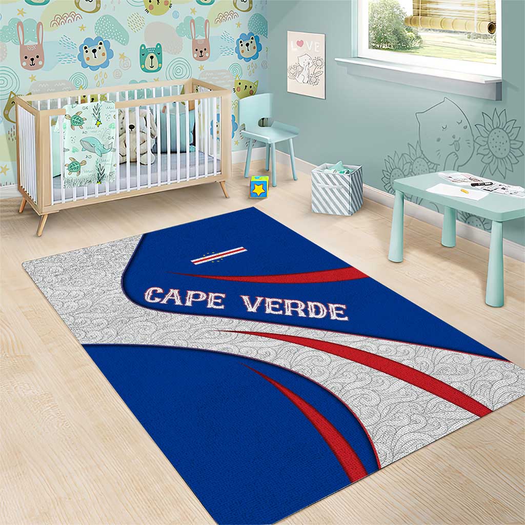 Cape Verde Area Rug with Blue Red Flag Nós Kretxeu Spirit TS04