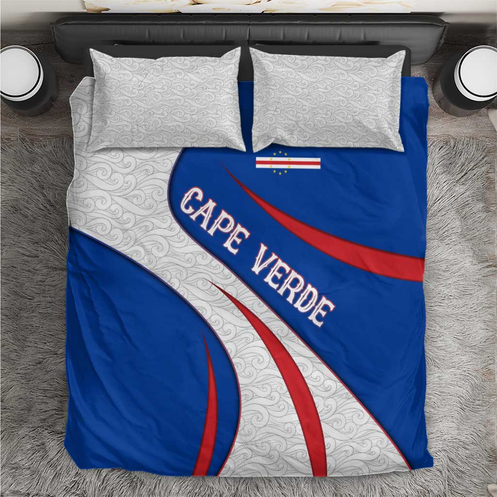 Cape Verde Bedding Set with Blue Red Flag Nós Kretxeu Spirit TS04