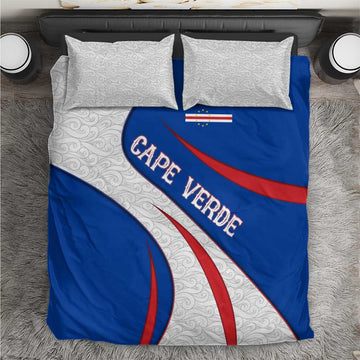Cape Verde Bedding Set with Blue Red Flag Nós Kretxeu Spirit TS04