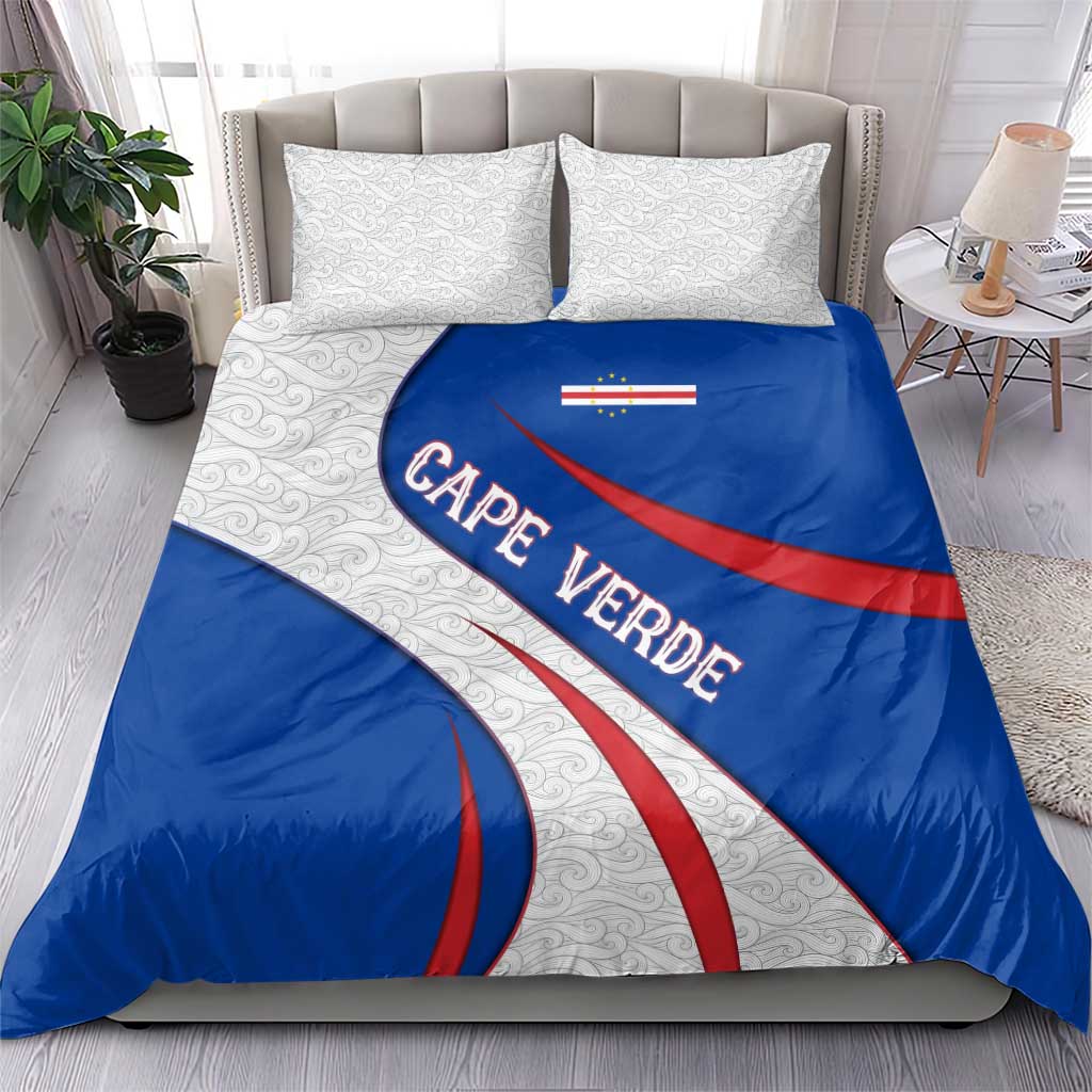 Cape Verde Bedding Set with Blue Red Flag Nós Kretxeu Spirit TS04