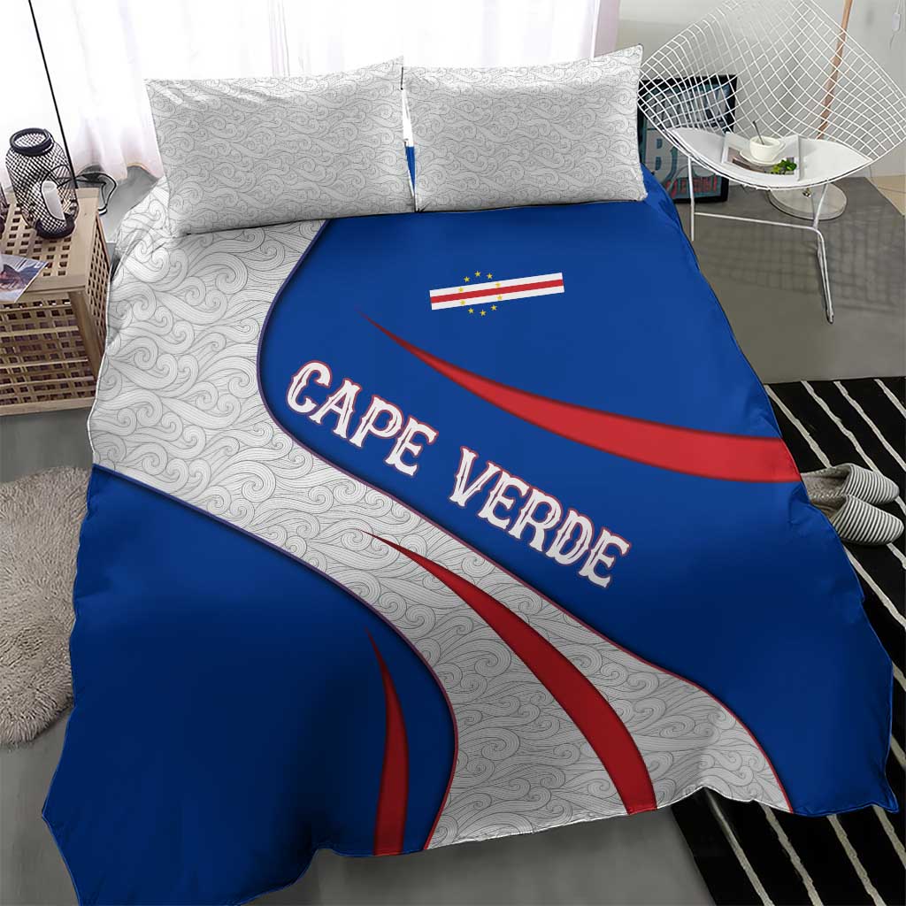 Cape Verde Bedding Set with Blue Red Flag Nós Kretxeu Spirit TS04