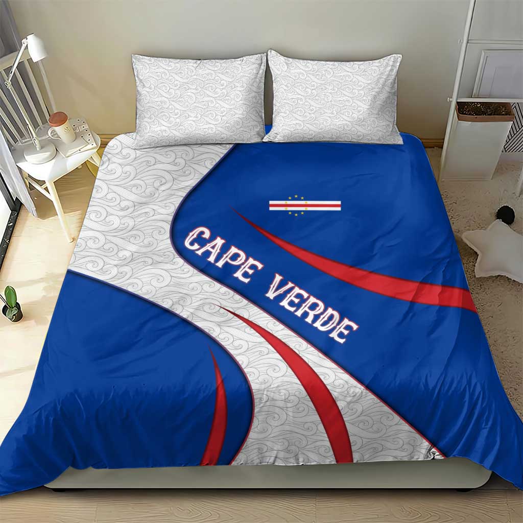 Cape Verde Bedding Set with Blue Red Flag Nós Kretxeu Spirit TS04