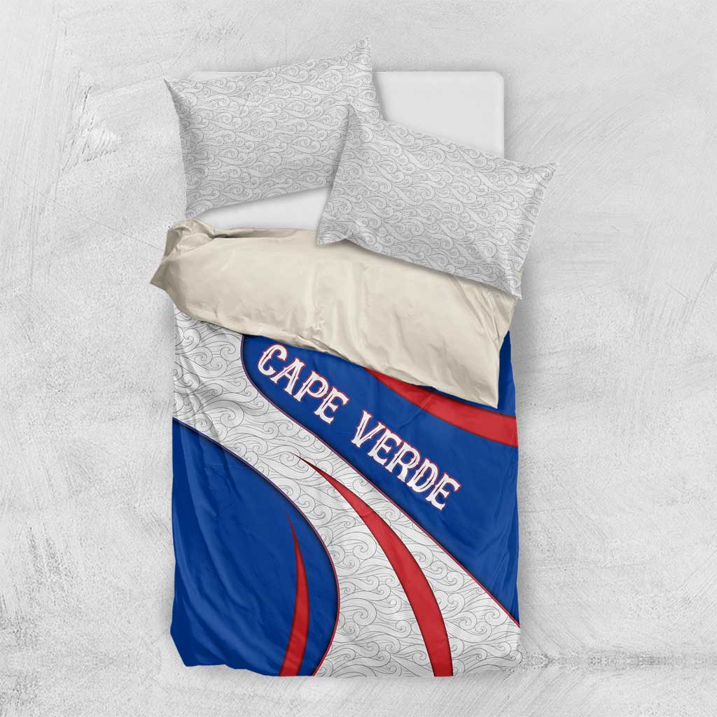 Cape Verde Bedding Set with Blue Red Flag Nós Kretxeu Spirit TS04