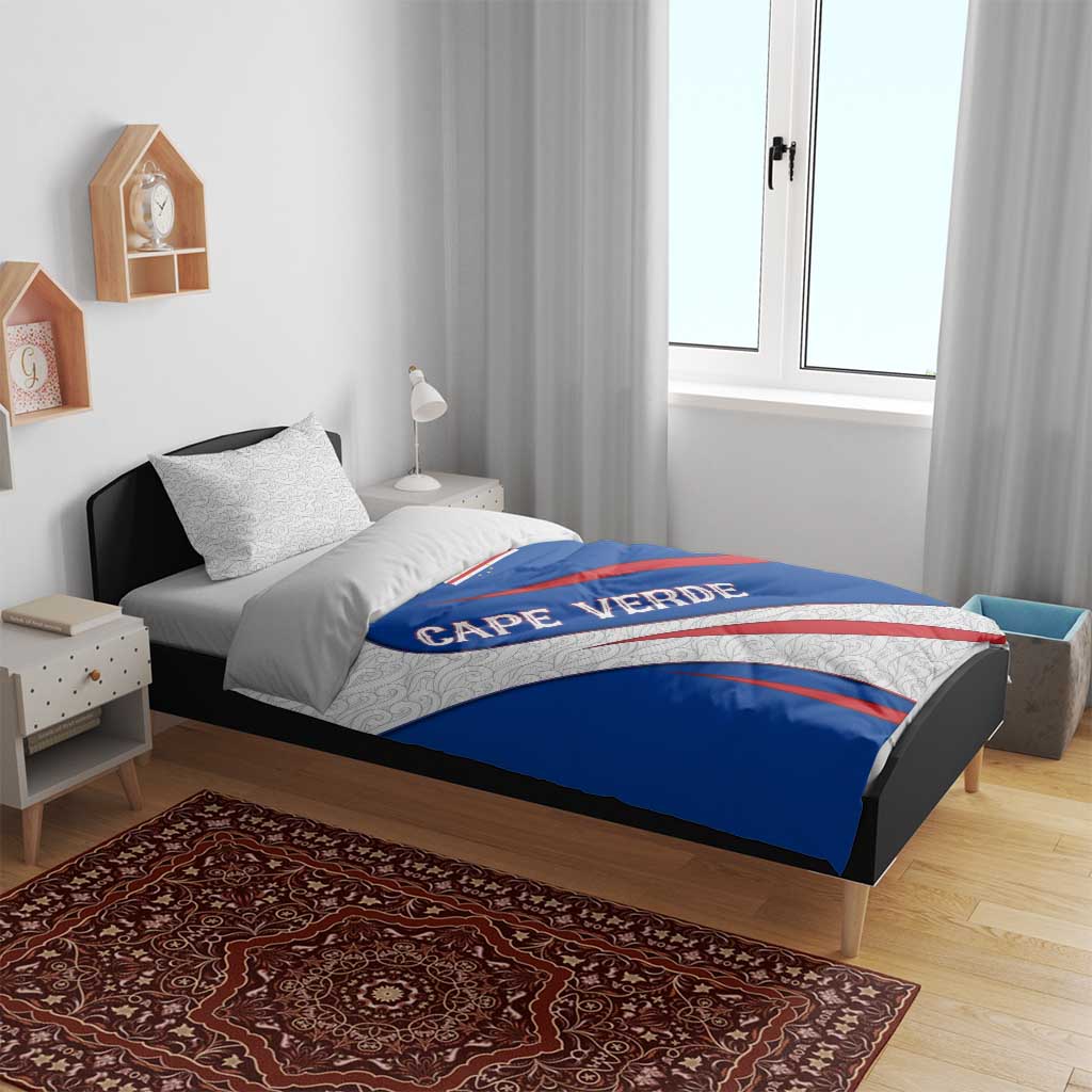 Cape Verde Bedding Set with Blue Red Flag Nós Kretxeu Spirit TS04