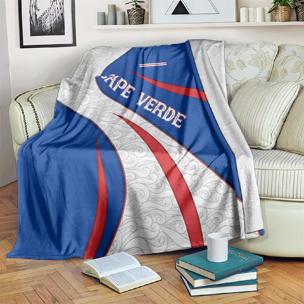 Cape Verde Blanket with Blue Red Flag Nós Kretxeu Spirit TS04