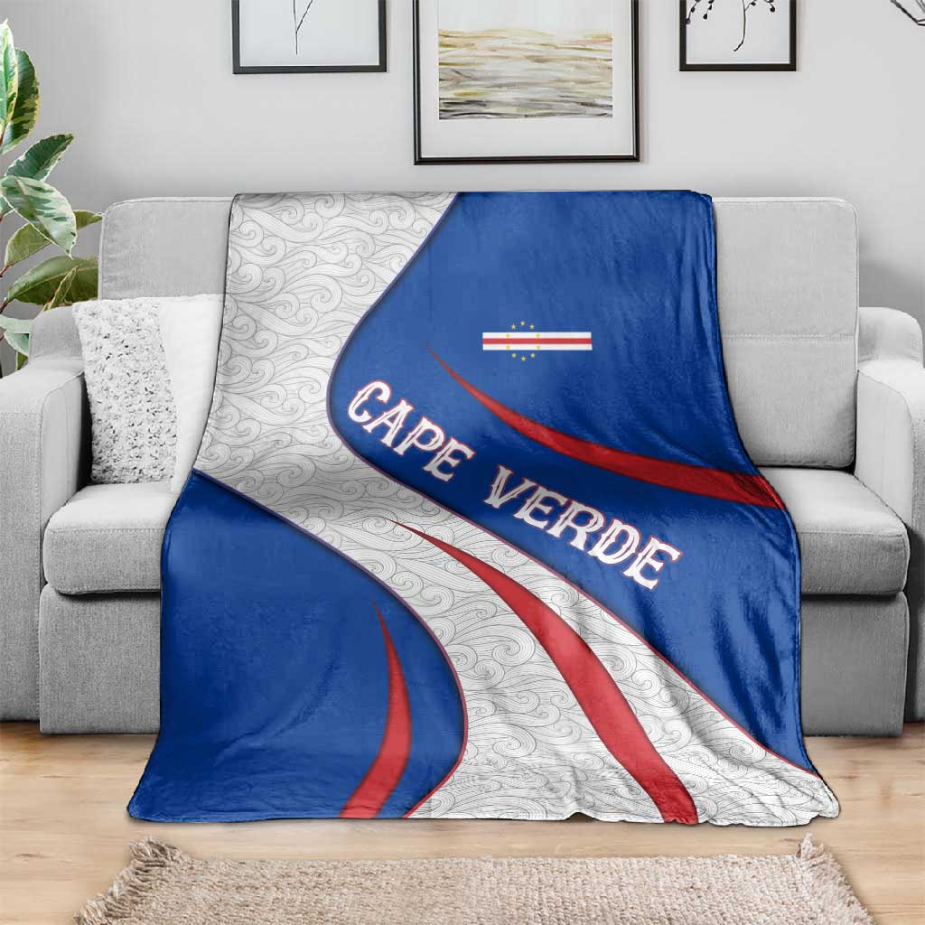 Cape Verde Blanket with Blue Red Flag Nós Kretxeu Spirit TS04