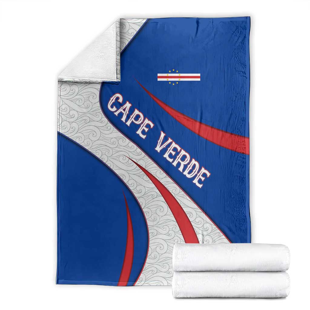 Cape Verde Blanket with Blue Red Flag Nós Kretxeu Spirit TS04