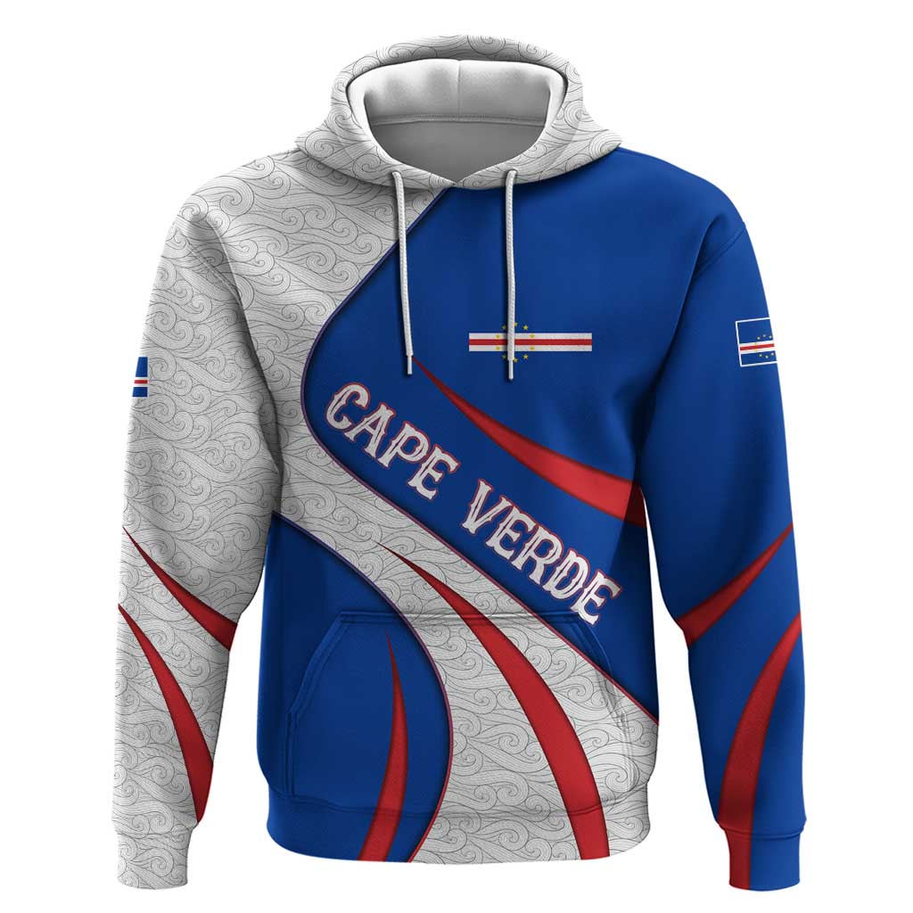 Cape Verde Hoodie with Blue Red Flag Nós Kretxeu Spirit TS04