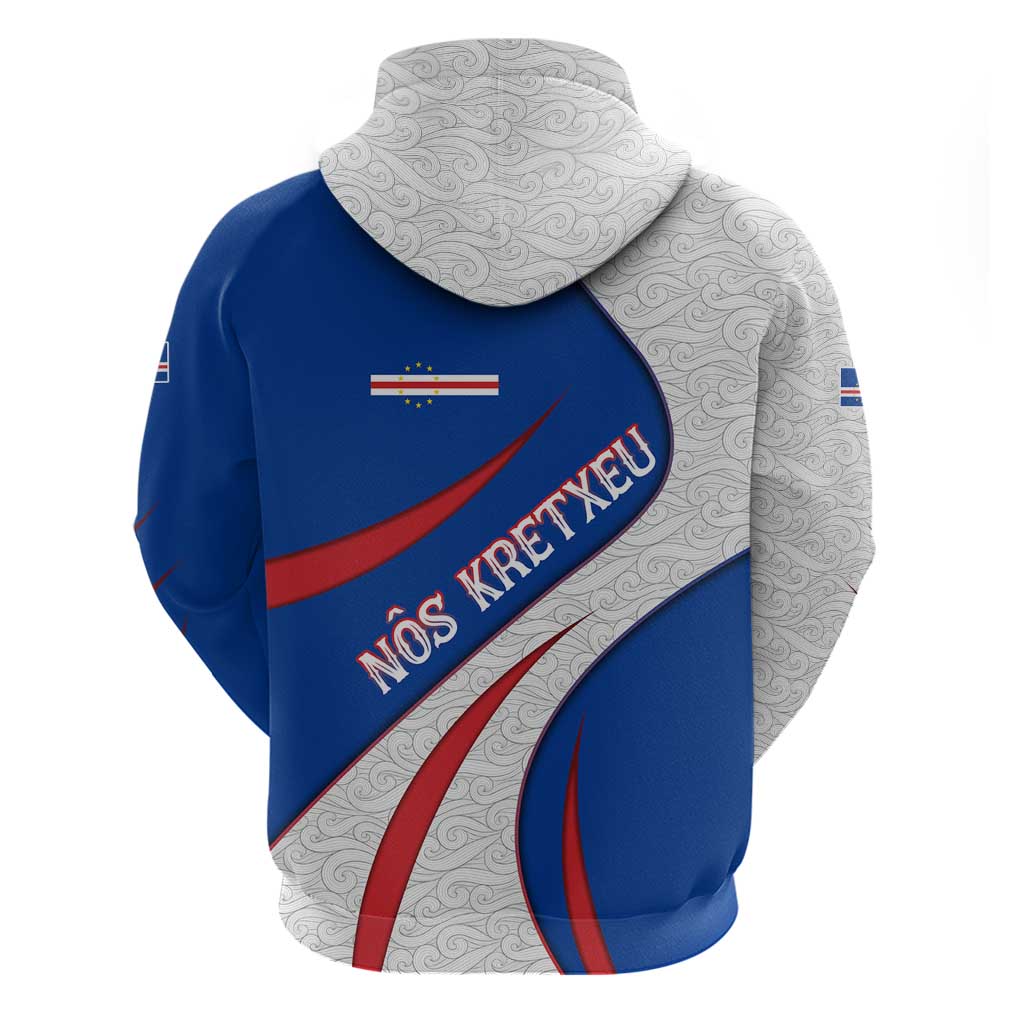 Cape Verde Hoodie with Blue Red Flag Nós Kretxeu Spirit TS04