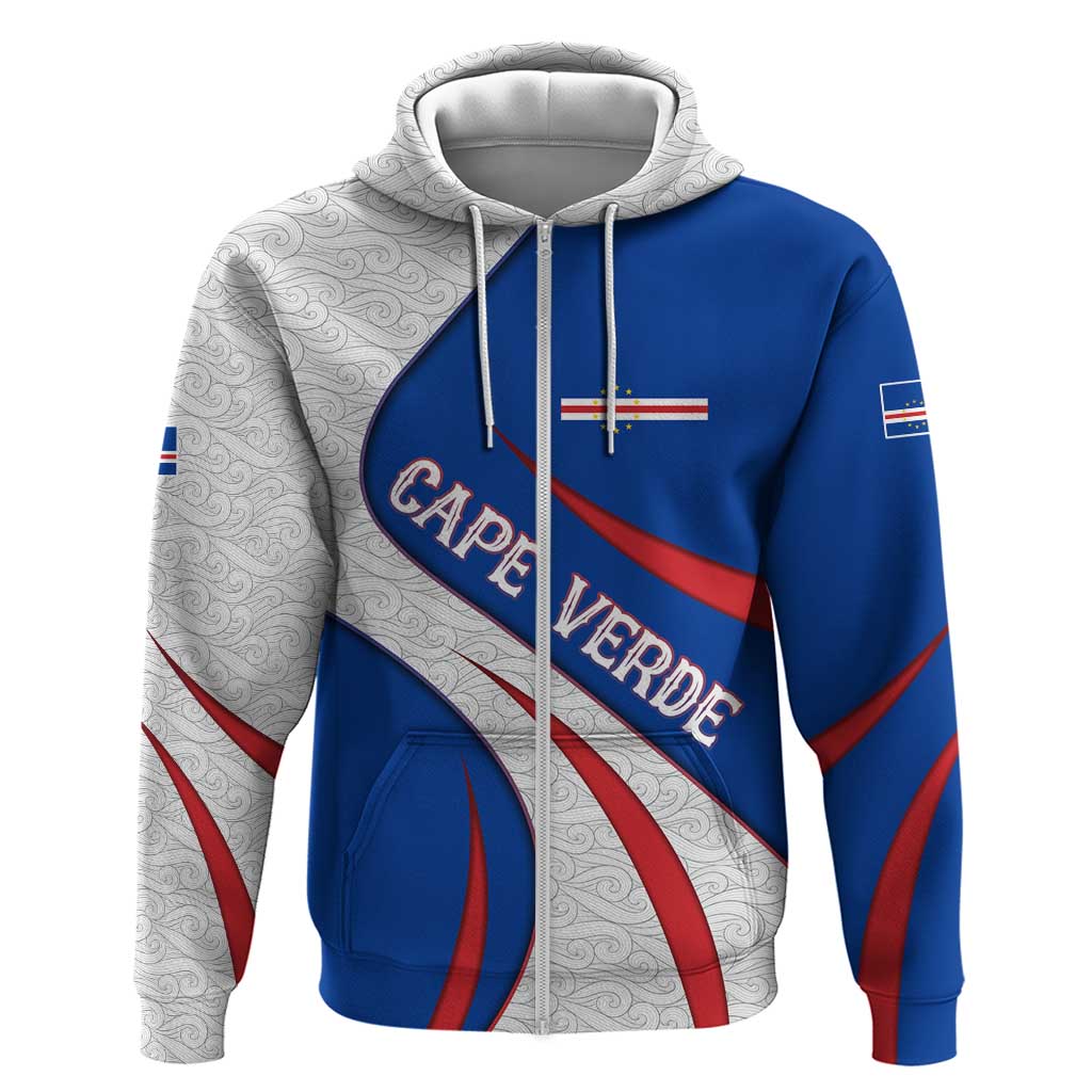 Cape Verde Hoodie with Blue Red Flag Nós Kretxeu Spirit TS04