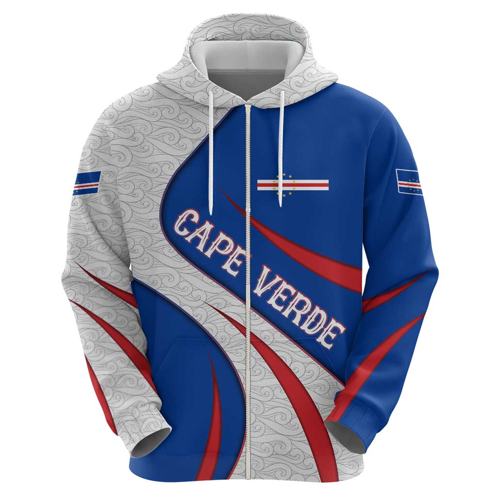 Cape Verde Hoodie with Blue Red Flag Nós Kretxeu Spirit TS04