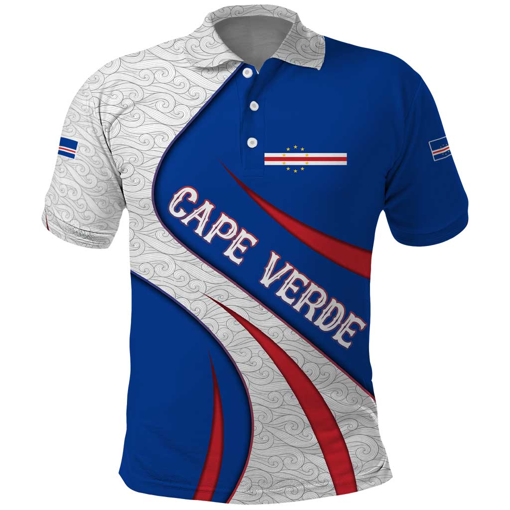 Cape Verde Polo Shirt with Blue Red Flag Nós Kretxeu Spirit TS04