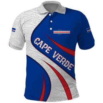 Cape Verde Polo Shirt with Blue Red Flag Nós Kretxeu Spirit TS04
