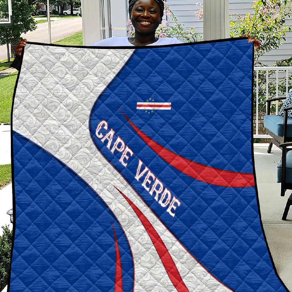 Cape Verde Quilt with Blue Red Flag Nós Kretxeu Spirit TS04