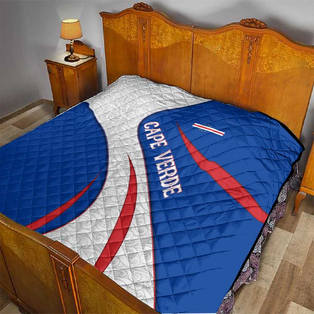 Cape Verde Quilt with Blue Red Flag Nós Kretxeu Spirit TS04