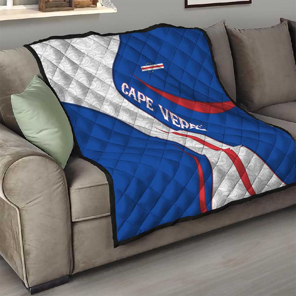 Cape Verde Quilt with Blue Red Flag Nós Kretxeu Spirit TS04