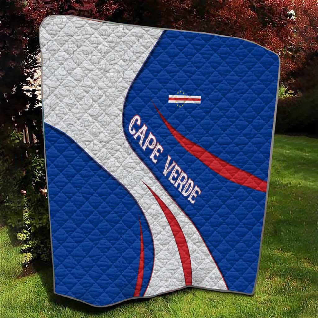 Cape Verde Quilt with Blue Red Flag Nós Kretxeu Spirit TS04