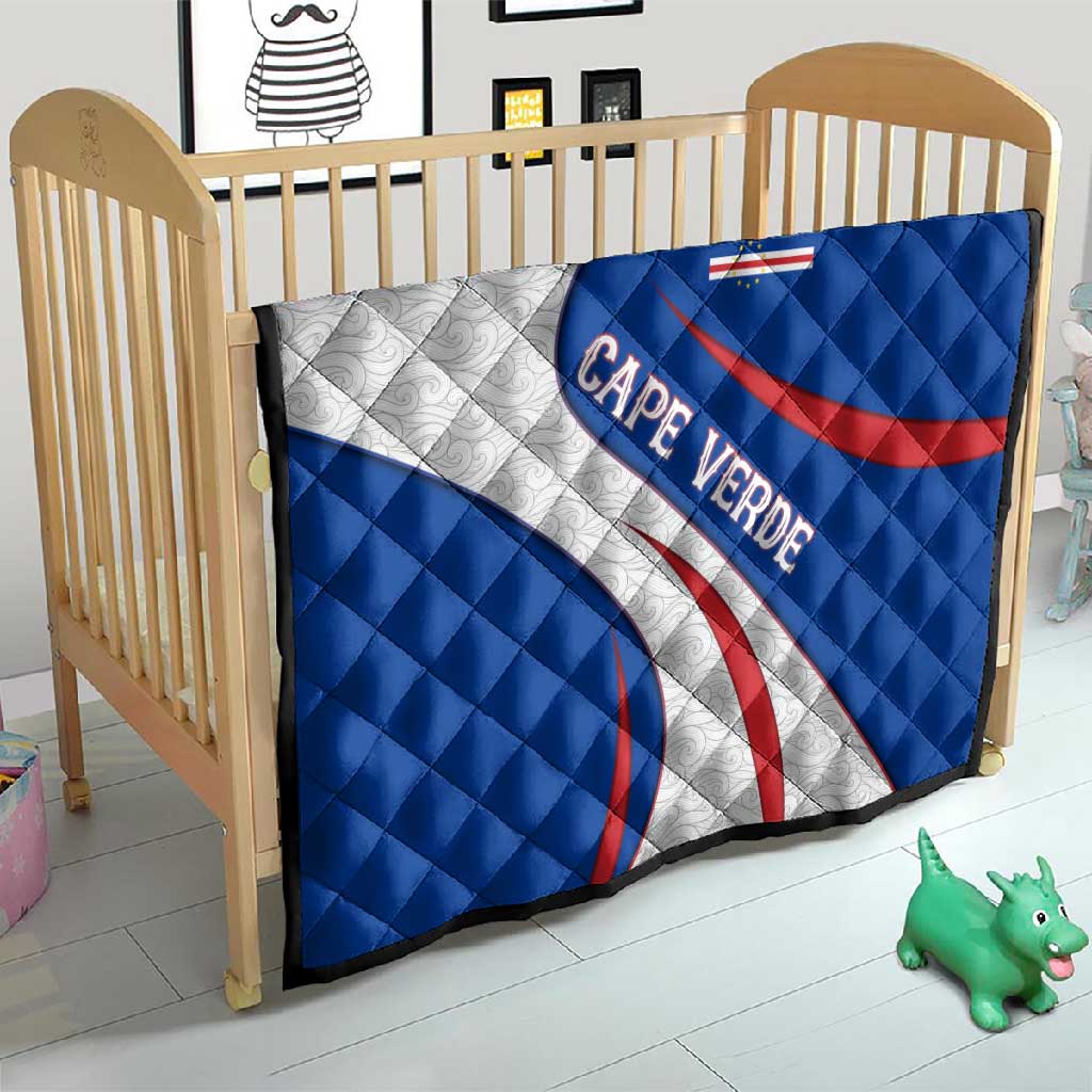 Cape Verde Quilt with Blue Red Flag Nós Kretxeu Spirit TS04