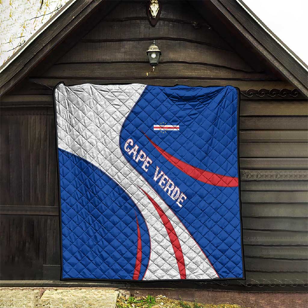 Cape Verde Quilt with Blue Red Flag Nós Kretxeu Spirit TS04