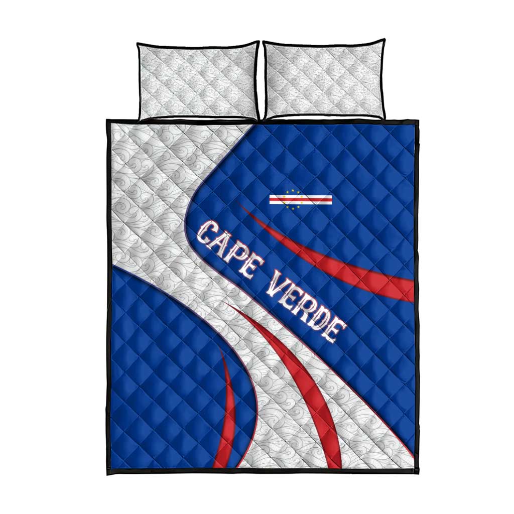 Cape Verde Quilt Bed Set with Blue Red Flag Nós Kretxeu Spirit TS04