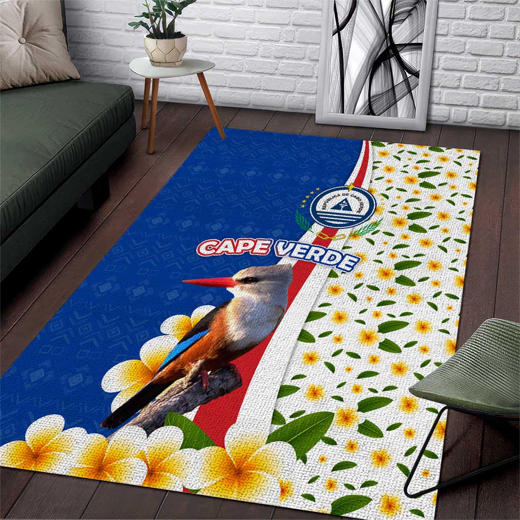 Cape Verde Area Rug Kingfisher Bird Floral Flag Spirit TS04