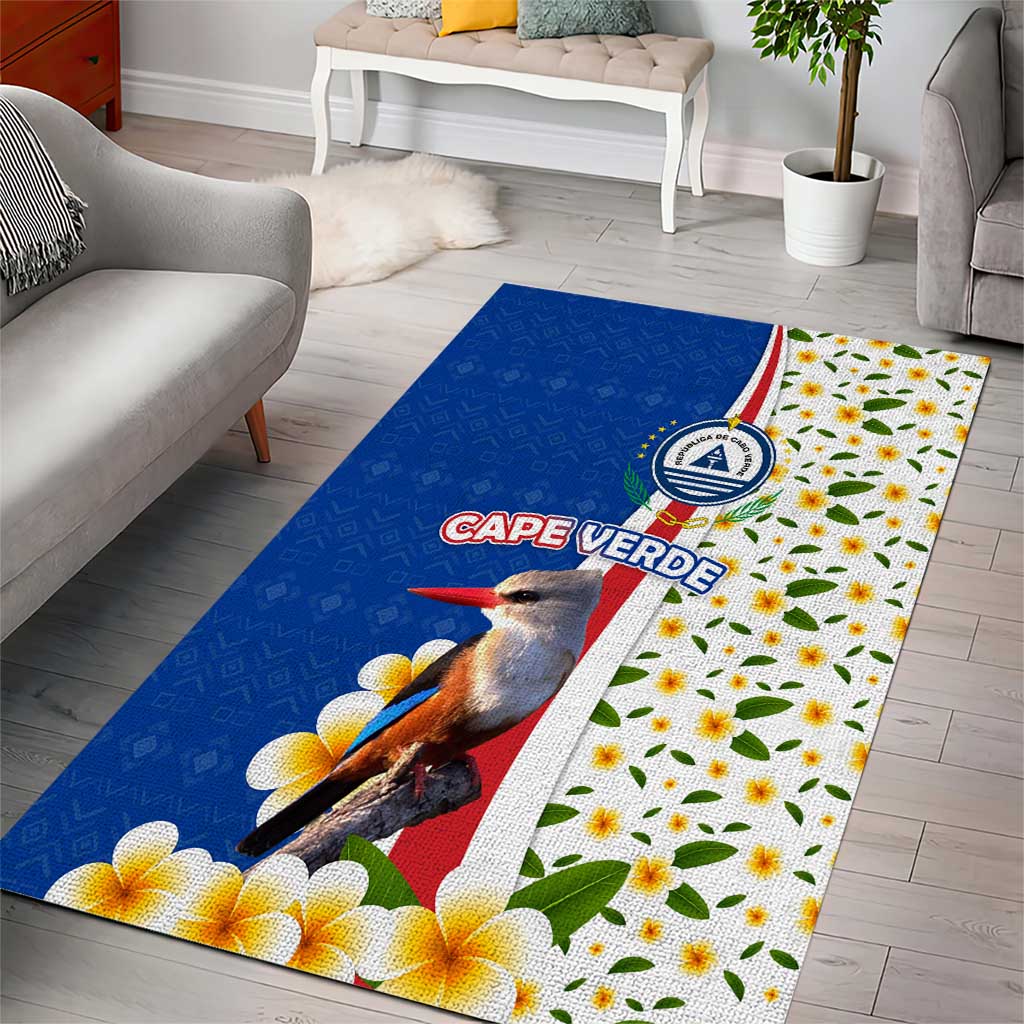 Cape Verde Area Rug Kingfisher Bird Floral Flag Spirit TS04