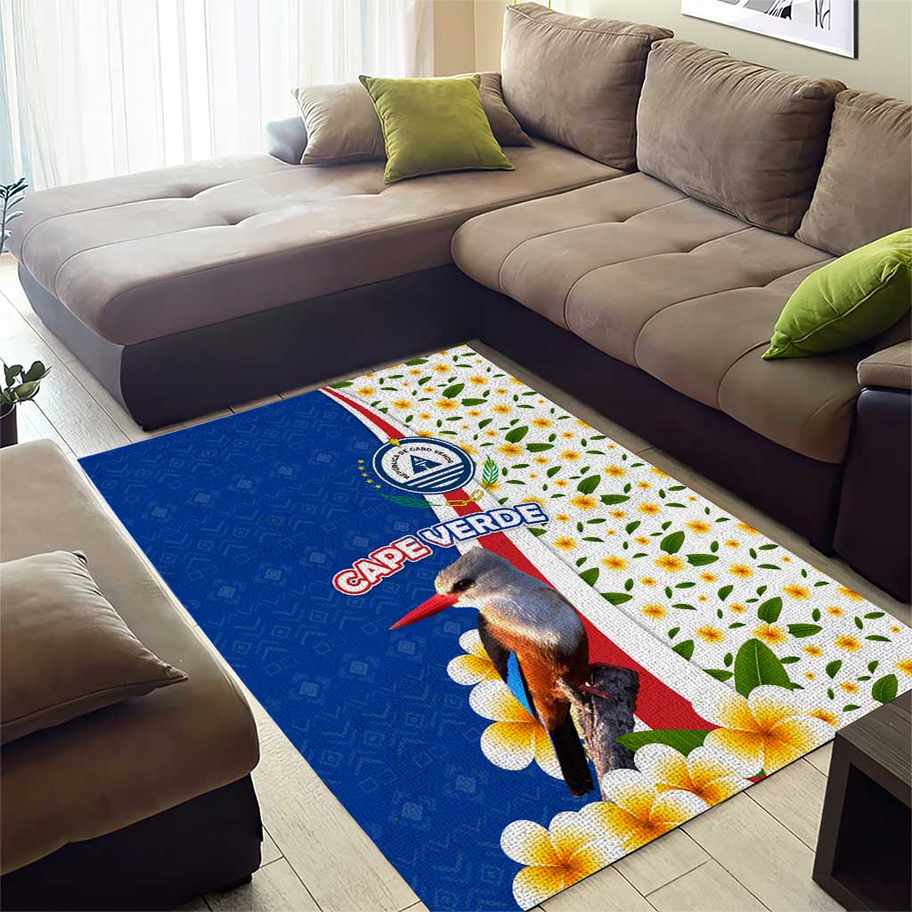 Cape Verde Area Rug Kingfisher Bird Floral Flag Spirit TS04