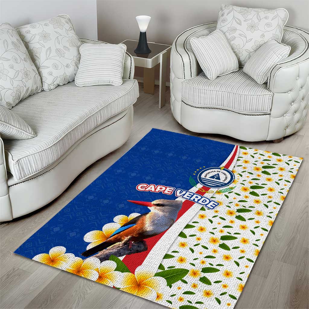 Cape Verde Area Rug Kingfisher Bird Floral Flag Spirit TS04