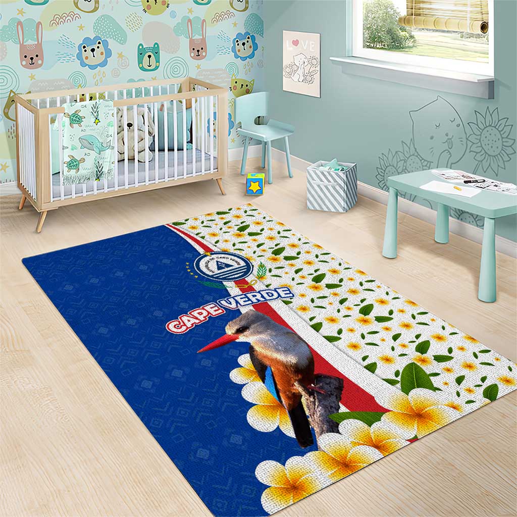 Cape Verde Area Rug Kingfisher Bird Floral Flag Spirit TS04