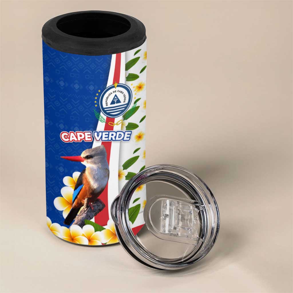 Cape Verde 4 in 1 Can Cooler Tumbler Kingfisher Bird Floral Flag Spirit TS04