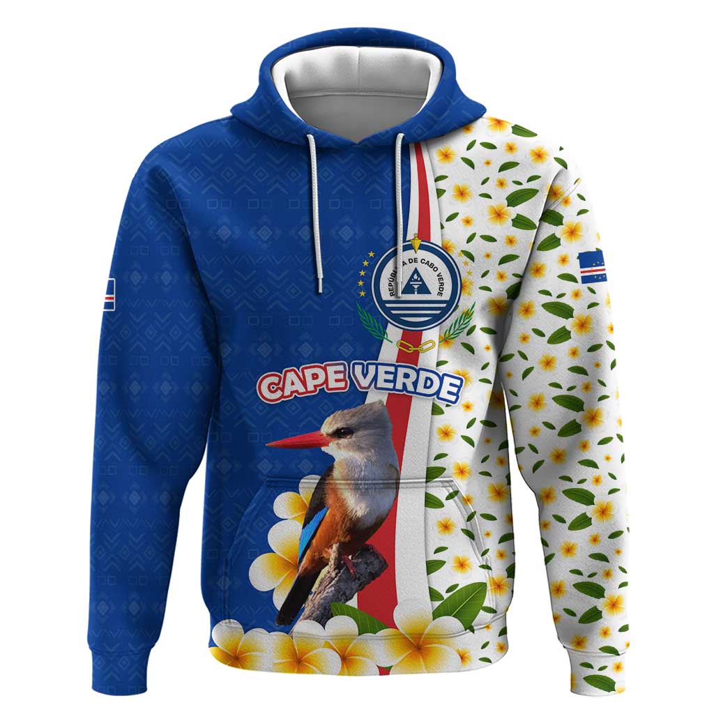 Cape Verde Hoodie with Kingfisher Bird Floral Flag Spirit TS04
