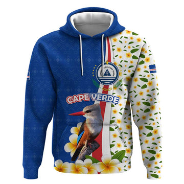 Cape Verde Hoodie with Kingfisher Bird Floral Flag Spirit TS04