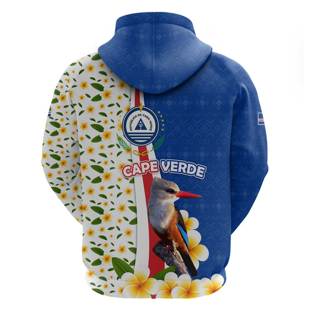 Cape Verde Hoodie with Kingfisher Bird Floral Flag Spirit TS04