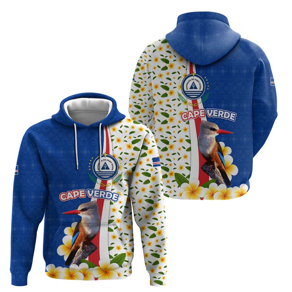 Cape Verde Hoodie with Kingfisher Bird Floral Flag Spirit TS04