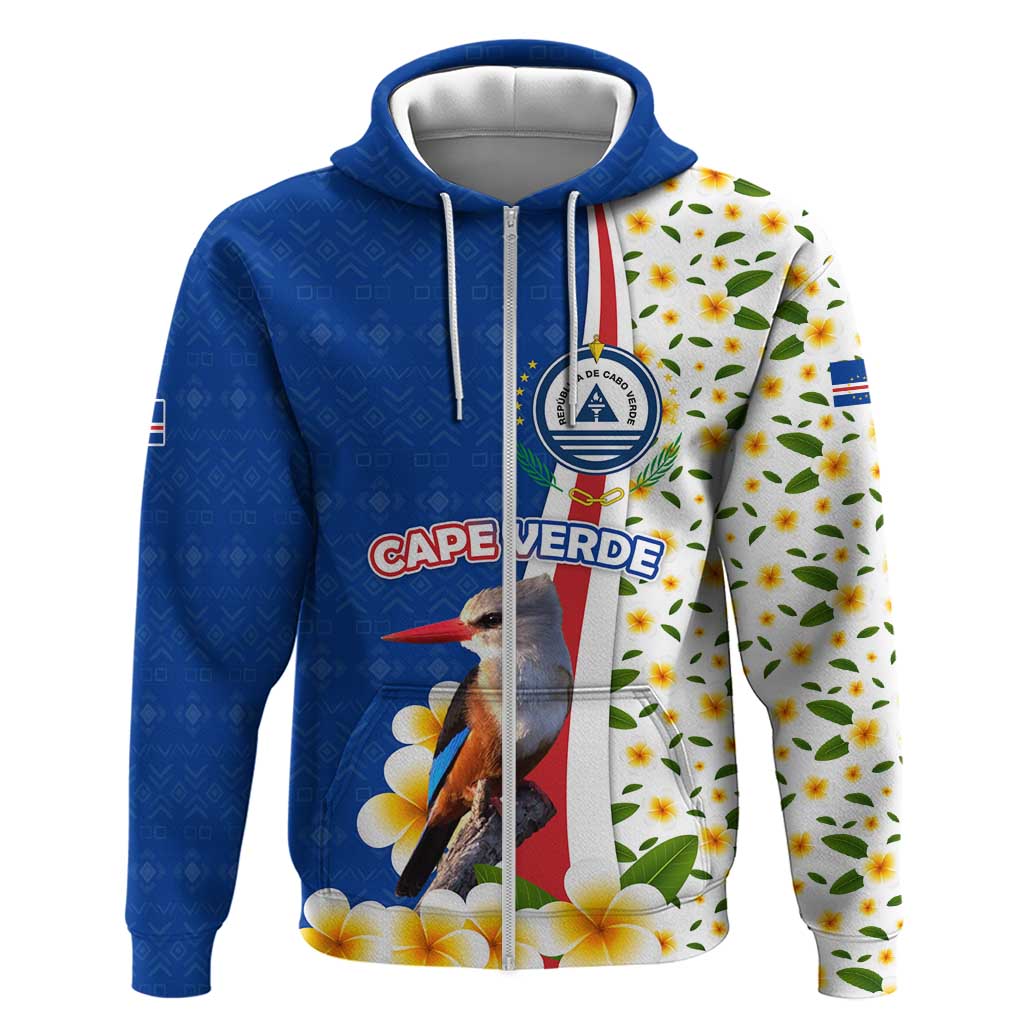 Cape Verde Hoodie with Kingfisher Bird Floral Flag Spirit TS04