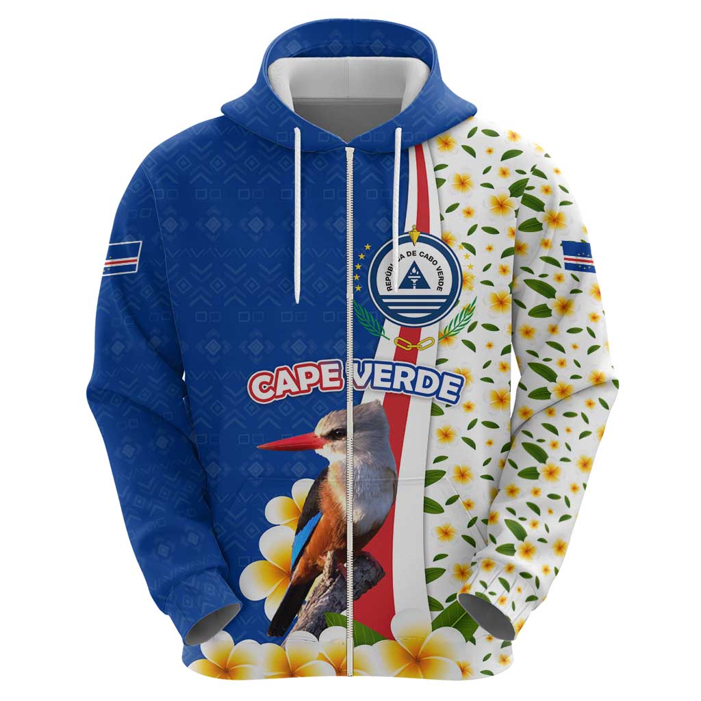 Cape Verde Hoodie with Kingfisher Bird Floral Flag Spirit TS04