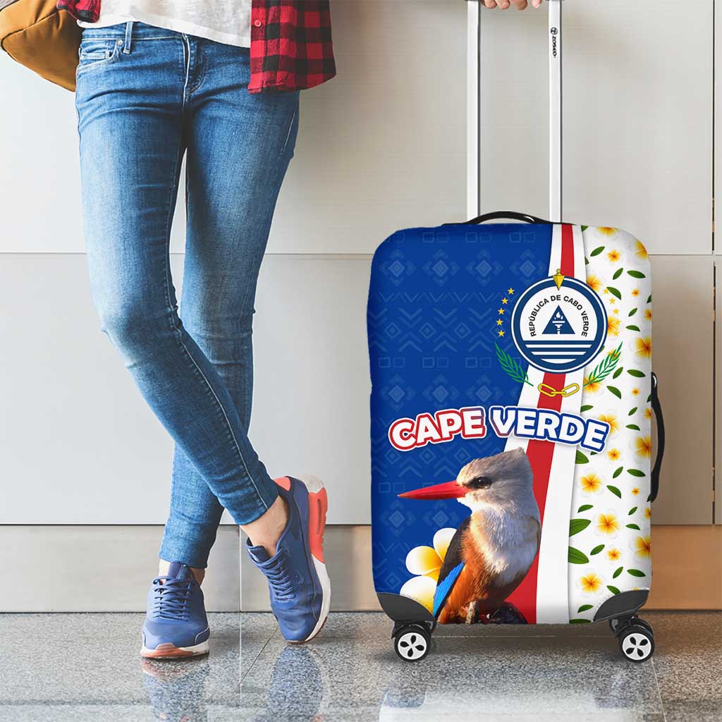 Cape Verde Luggage Cover with Kingfisher Bird Floral Flag Spirit TS04